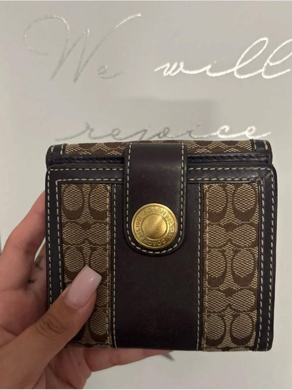 Coach Wallet Brown Gold